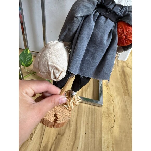 Rustic Scarecrow Figurine with Pumpkin - Picture 7 of 9